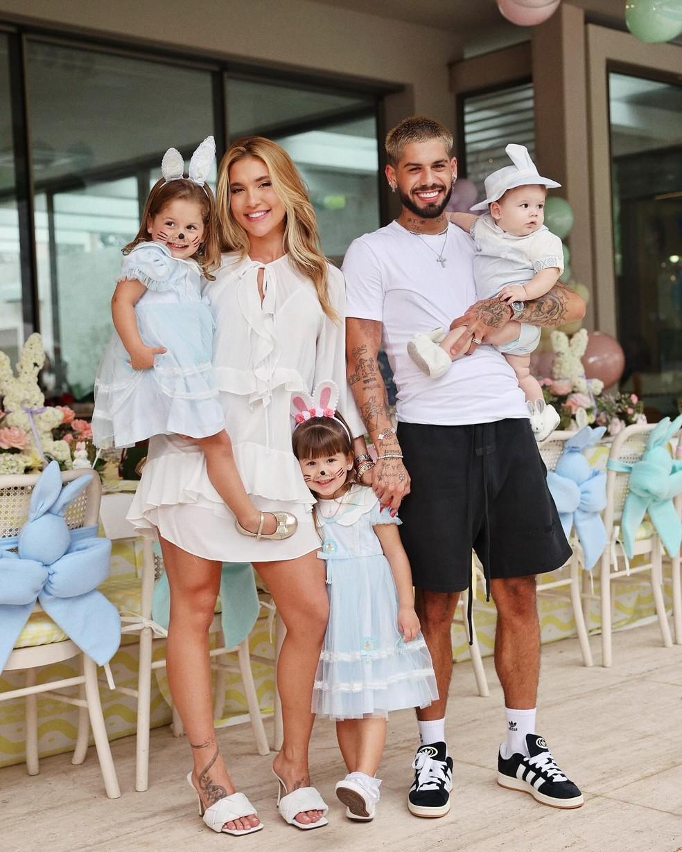 Virginia Fonseca e Zé Felipe com os filhos