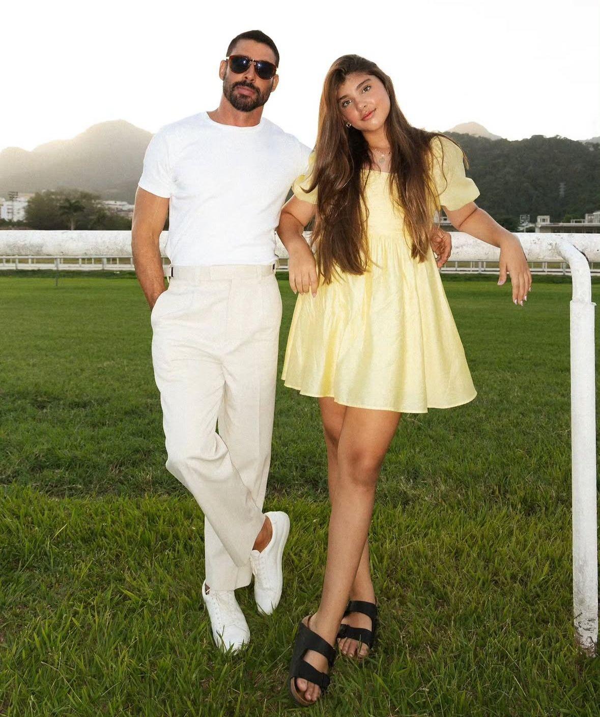 Sofia com o pai, Cauã Reymond