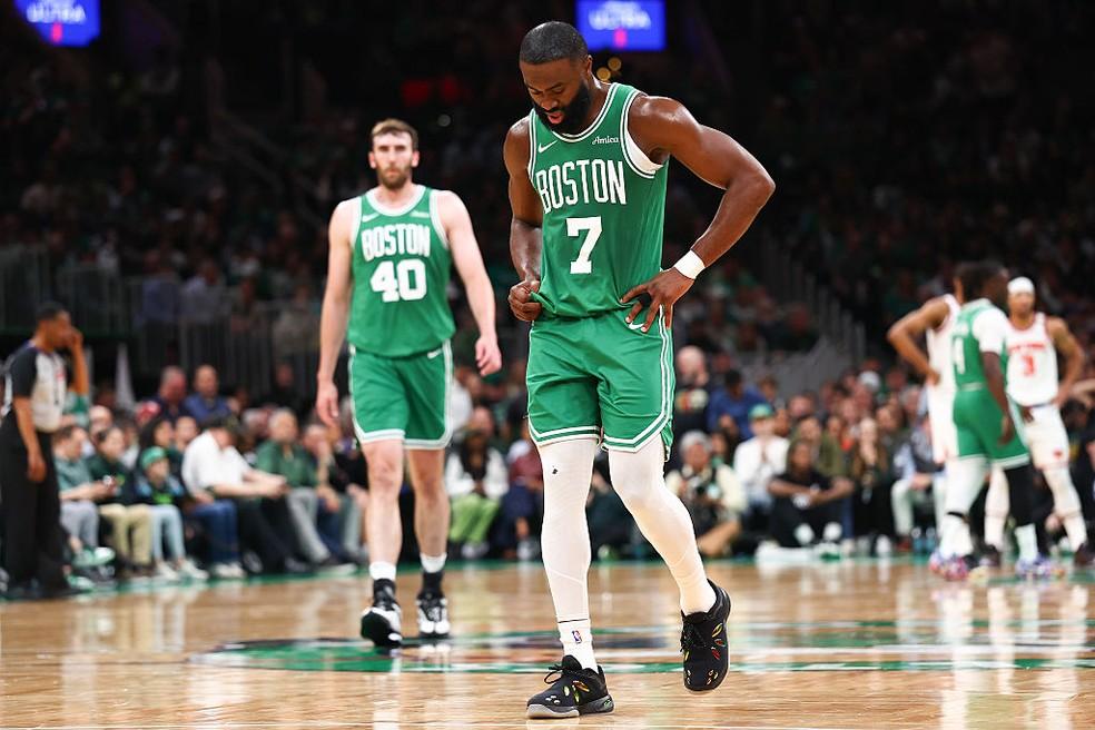 Jaylen Brown em derrota dos Celtics para os Knicks
