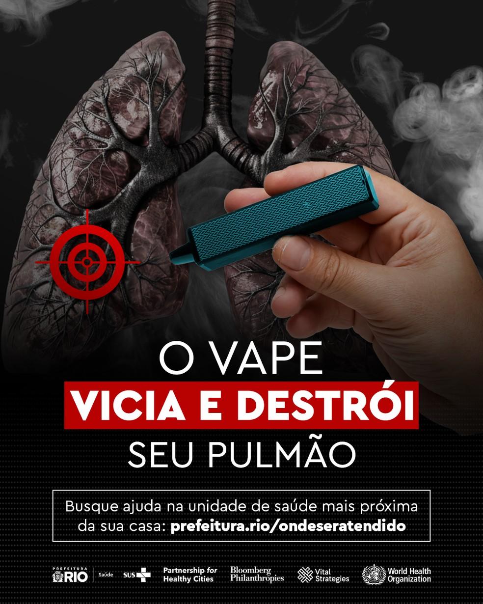 Cartaz de campanha contra vape do município do Rio