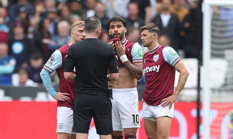 Lucas Paquetá se emociona após cartão amarelo em partida do West Ham
