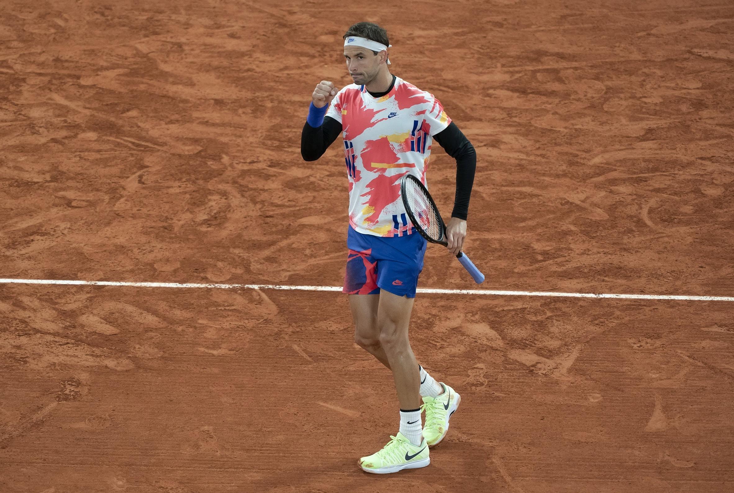 Grigor Dimitrov e Ethan Quinn no French Open 2025