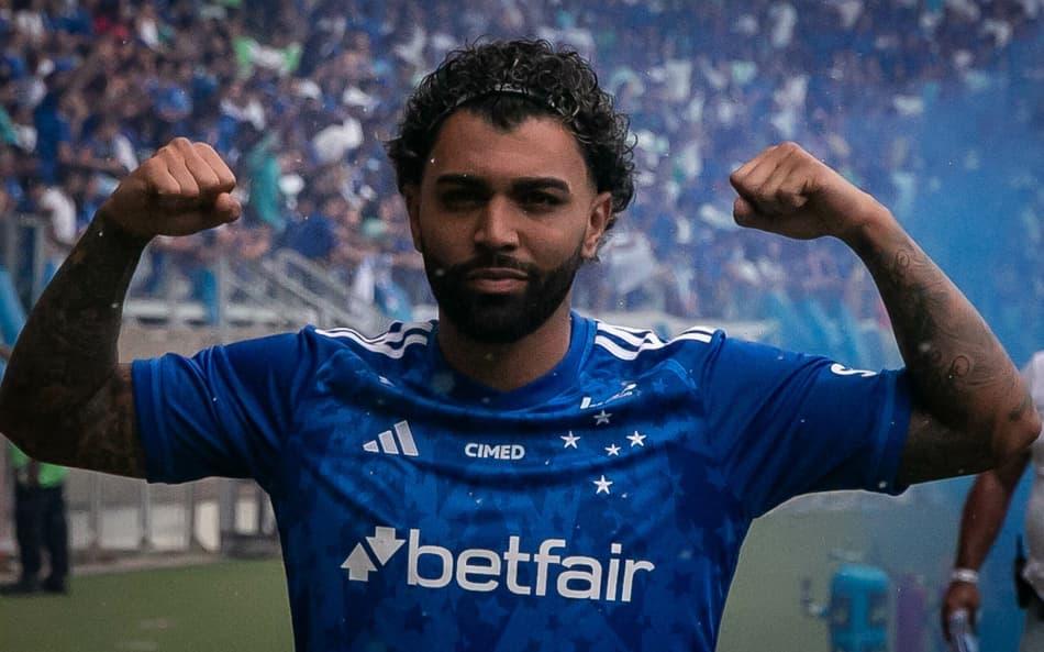 Gabigol durante apresentação pelo Cruzeiro