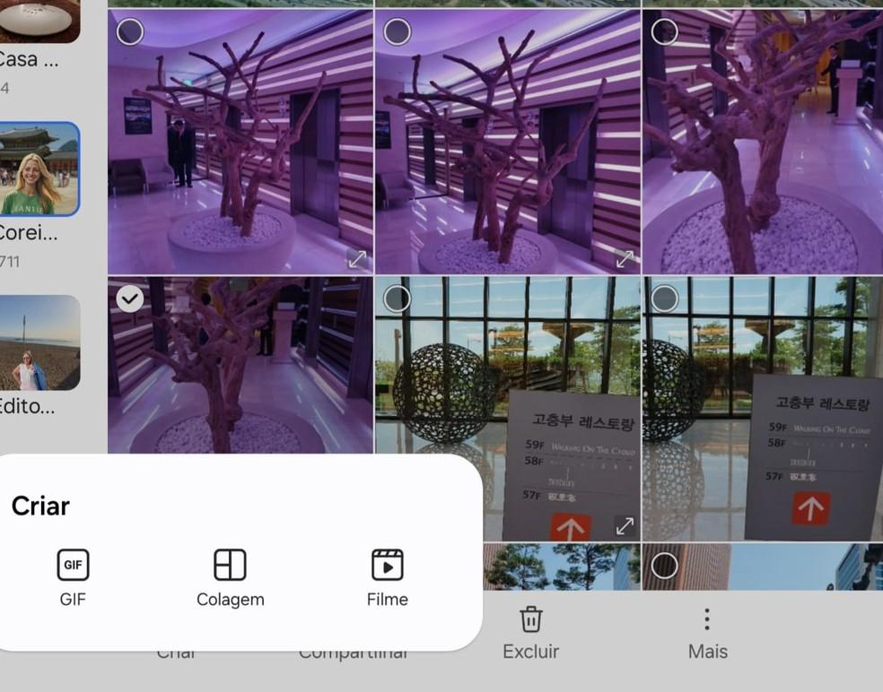 Colagens de fotos e vídeos com One UI 7
