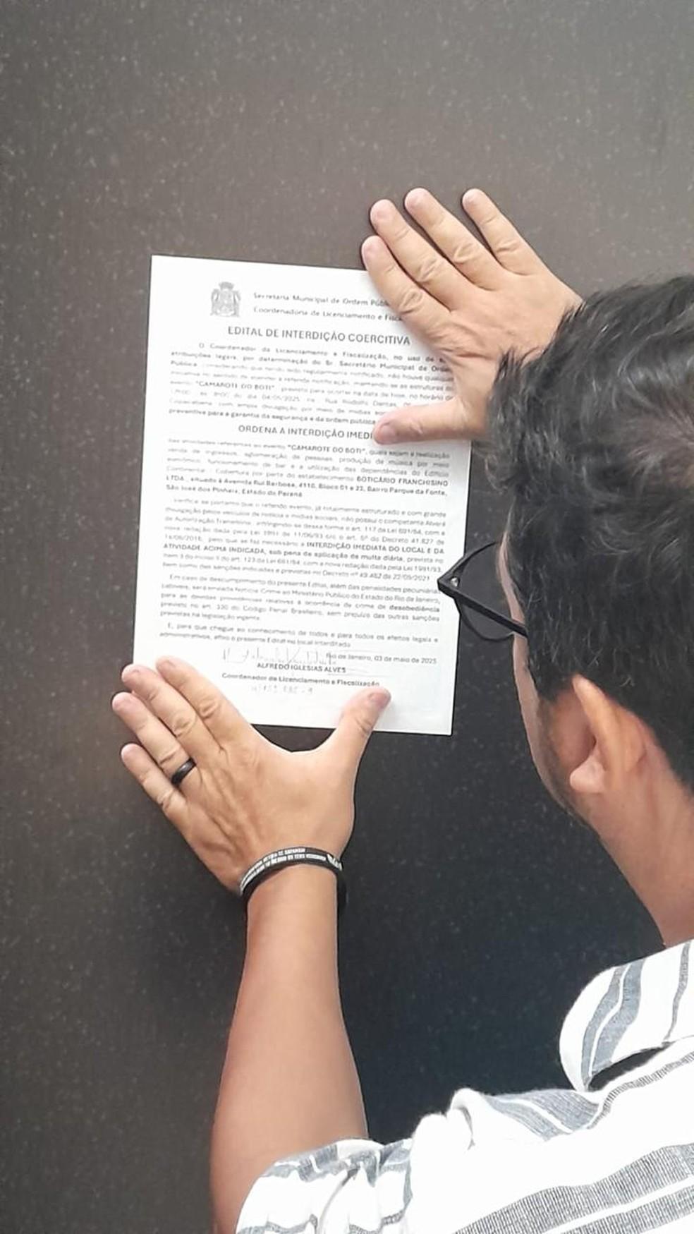 Interdição de camarote pela Seop