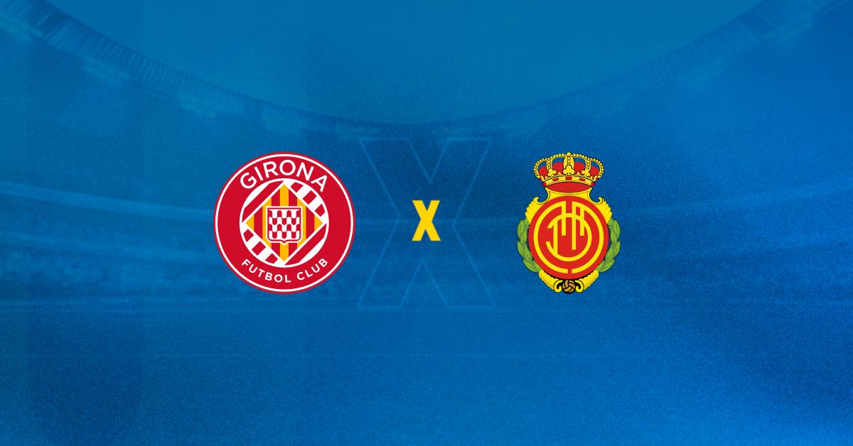 Escudos de Girona x Mallorca se enfrentam na 34ª rodada da La Liga.