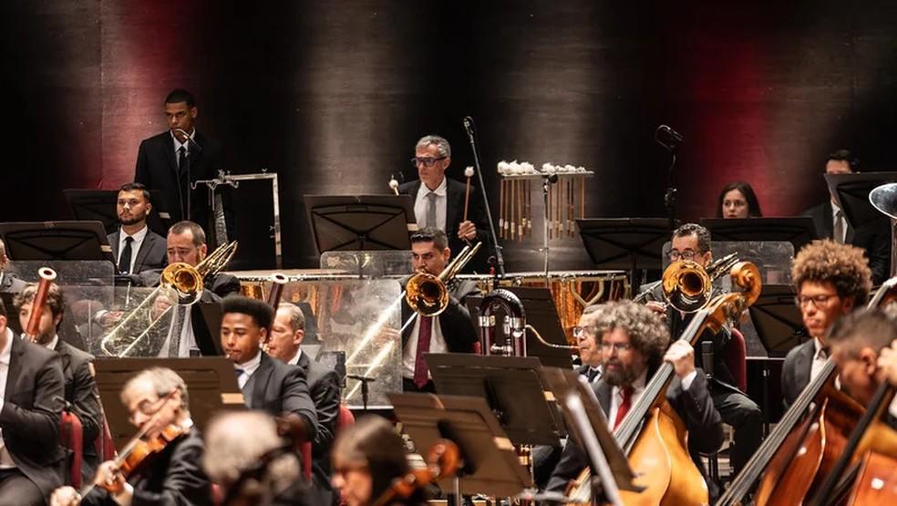 Orquestra Sinfônica Brasileira durante apresentação
