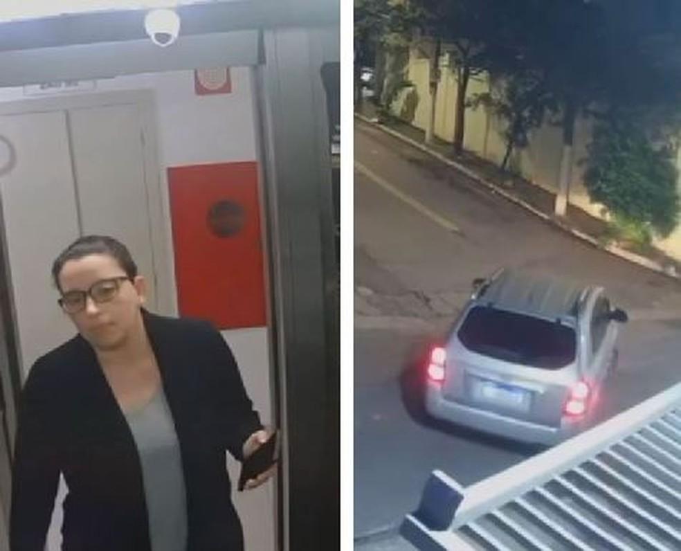 Fernanda Bonin no elevador do prédio