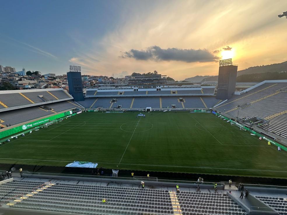 Arena Barueri durante o clássico entre São Paulo e Palmeiras