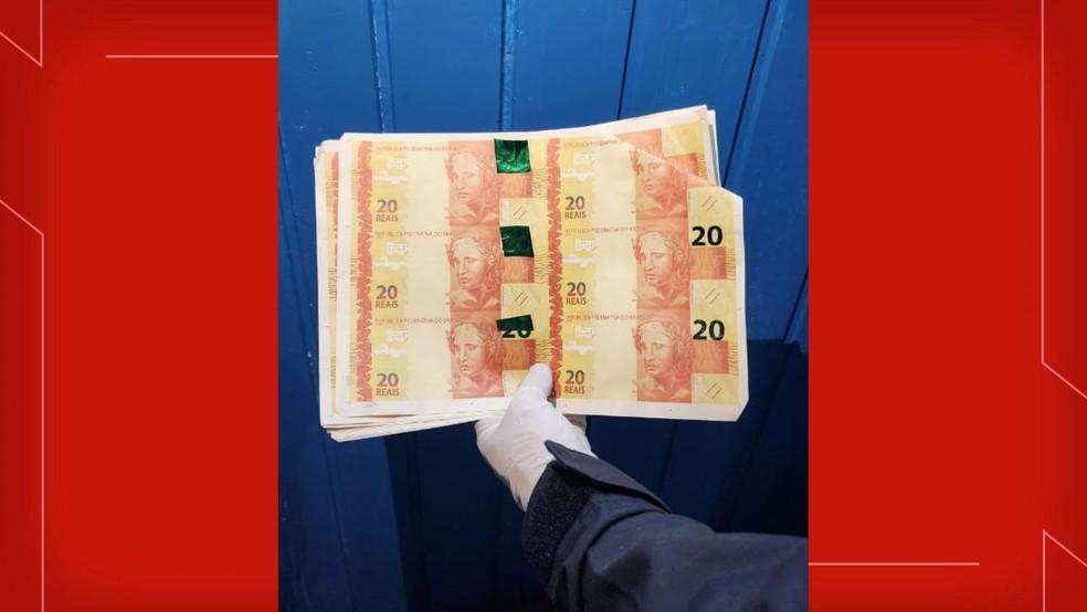 Notas falsas apreendidas com grupo investigado pela PF