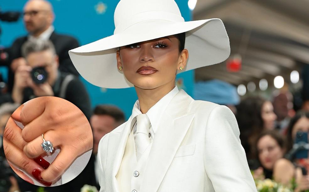 Zendaya exibe anel de noivado com Tom Holland avaliado em R$ 3 milhões no Met Gala 2025