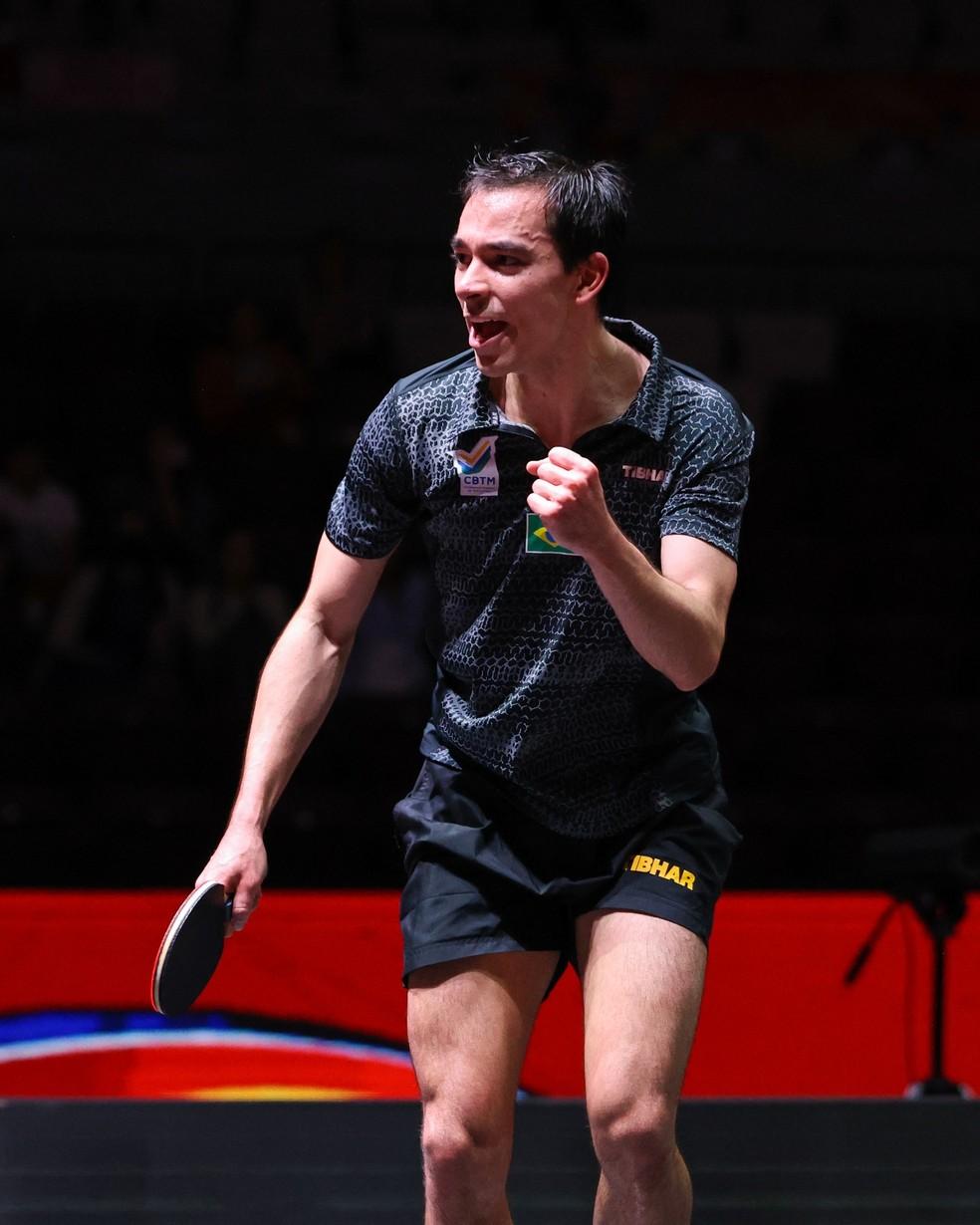 Calderano nas quartas do Mundial de tênis de mesa