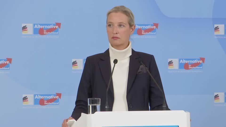 Alice Weidel, líder do partido de ultradireita, Alternativa para a Alemanha (AfD)