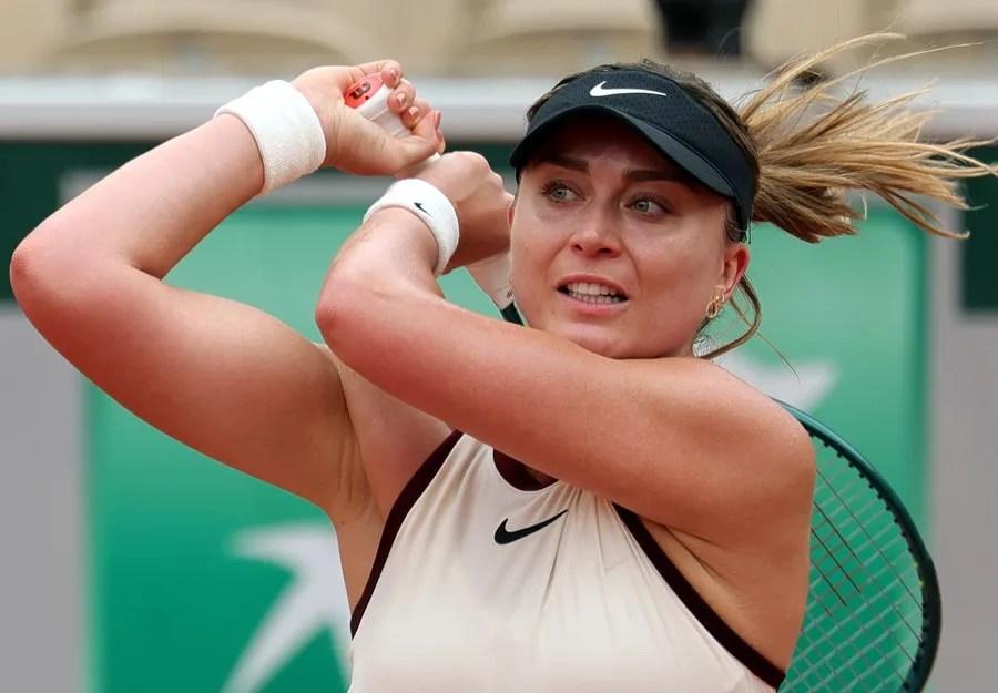 Paula Badosa durante o jogo em Roland Garros.