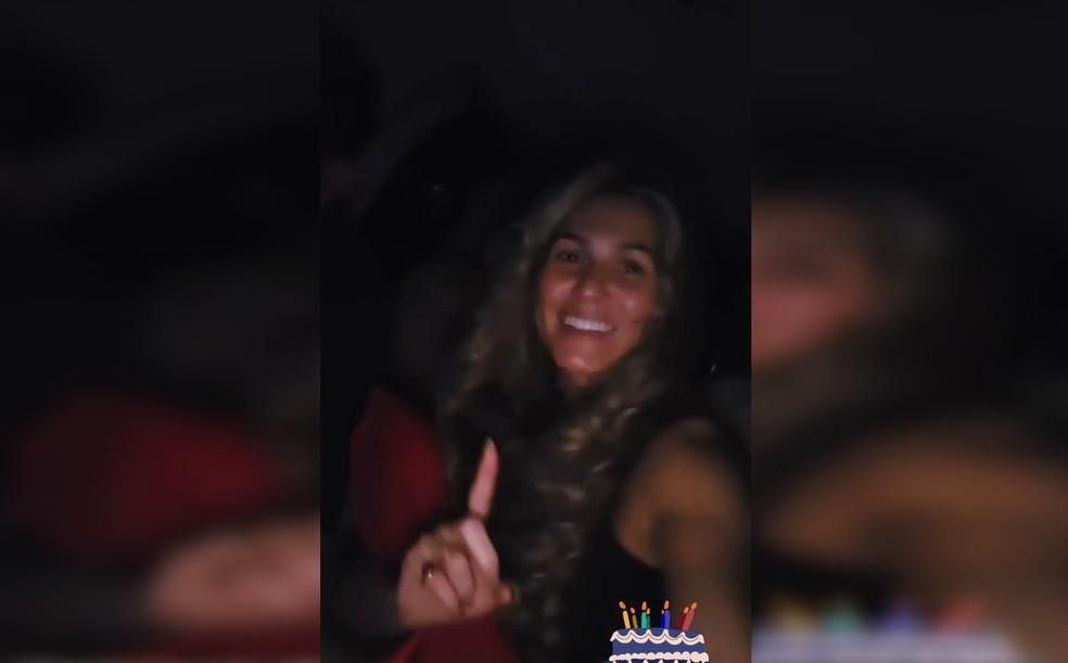 Lívia Andrade postou vídeo de dentro do avião logo após o pouso em Jundiaí (SP)