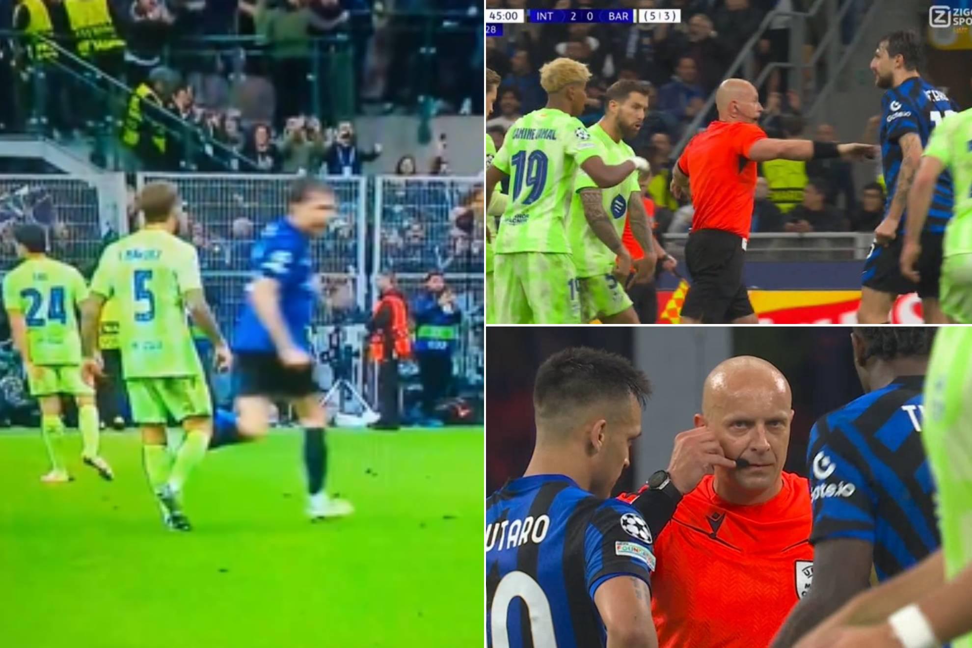 Conato de pelea entre Acerbi e Iñigo Martínez.