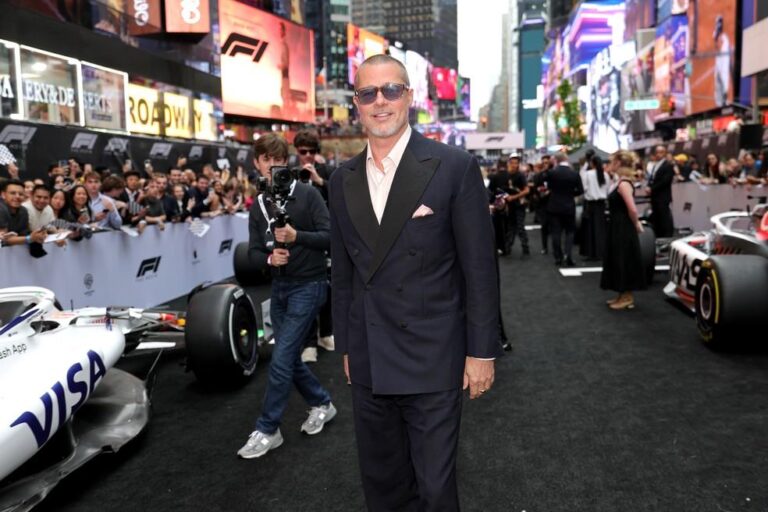 Brad Pitt e Ines de Ramon Brilham na Premiere Mundial do Filme ‘F1’