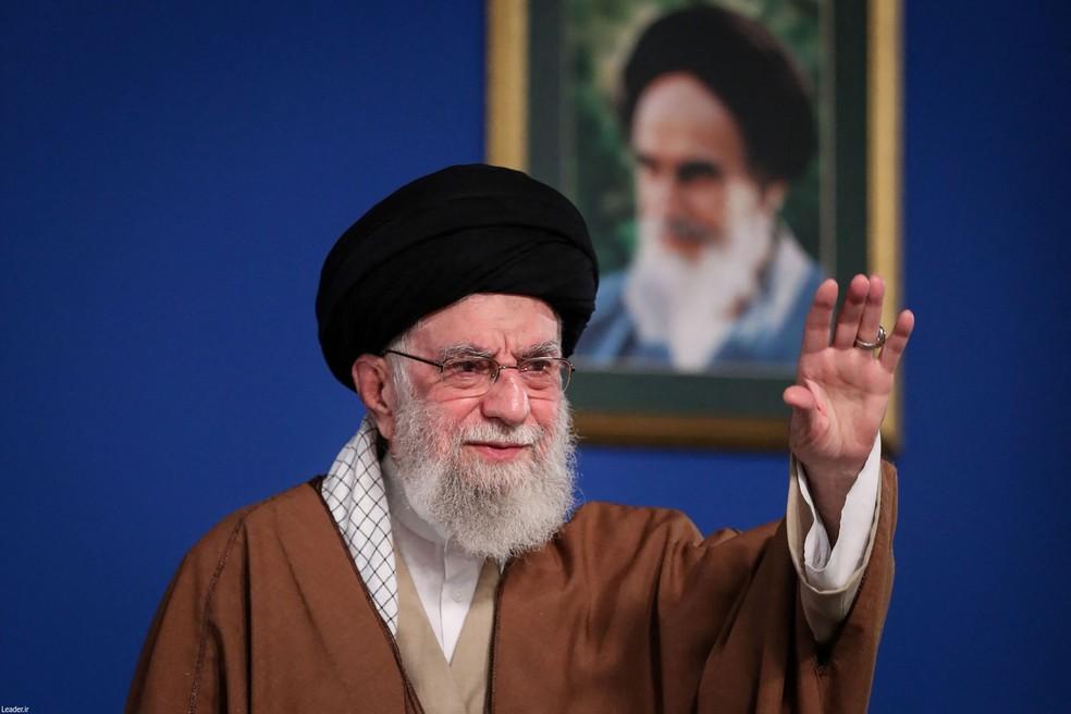 Líder Supremo do Irã, Ali Khamenei, durante discurso por ocasião do Ano Novo Persa