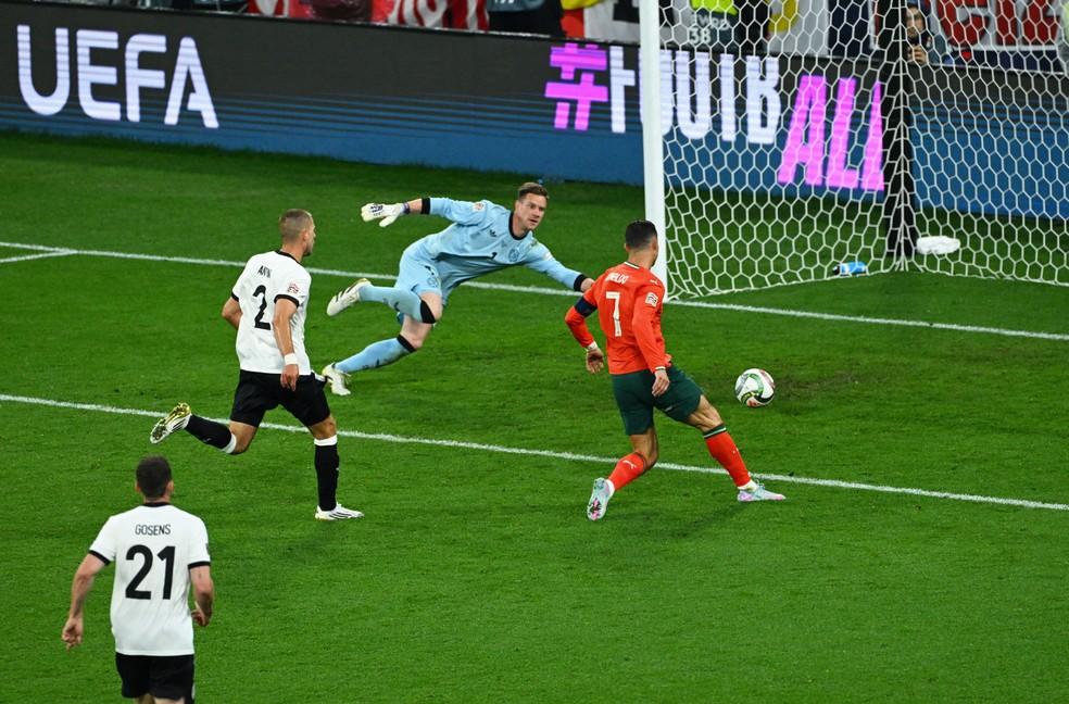 Cristiano Ronaldo marca para Portugal contra Alemanha pela Liga das Nações