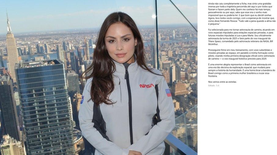 Laysa afirma que irá para o espaço com a Titans Space