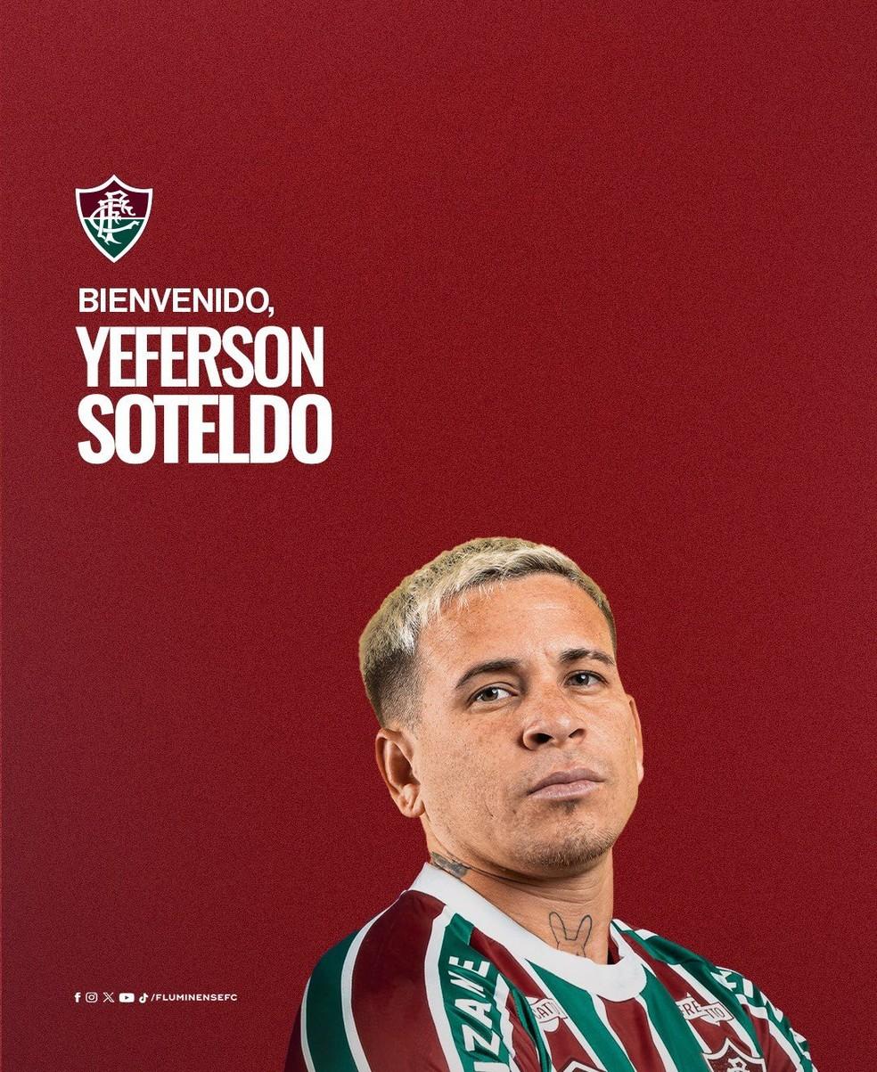 Fluminense anuncia a contratação de Soteldo