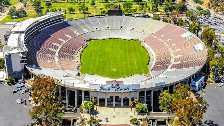 Estádio Rose Bowl, palco do jogo entre PSG e Atlético de Madrid pela Copa do Mundo de Clubes.