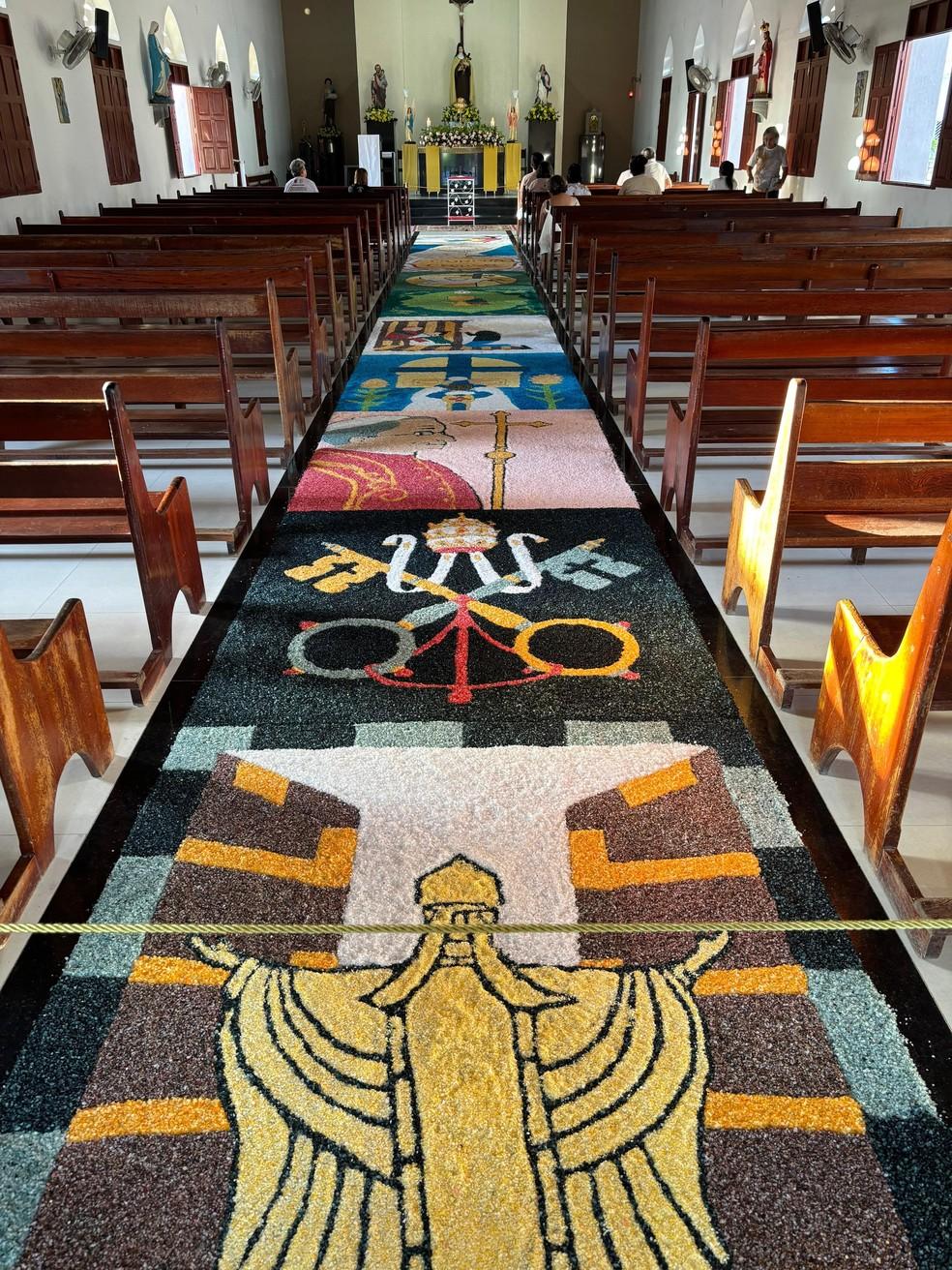 Tapete de Corpus Christi 2025 em Tangará, na região Agreste