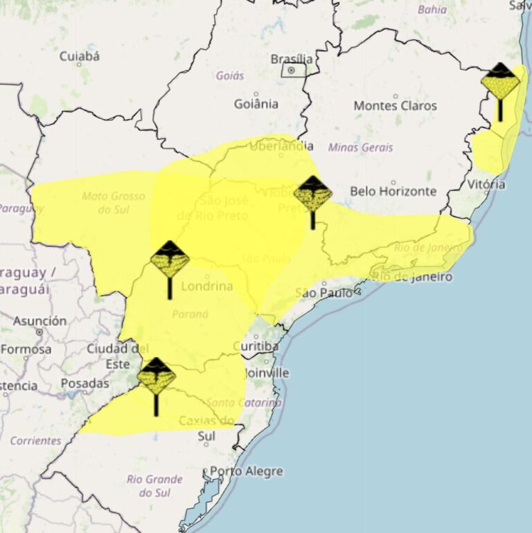 Chuvas fortes se aproximam do Centro-Sul do Brasil: Previsão do tempo para esta semana
