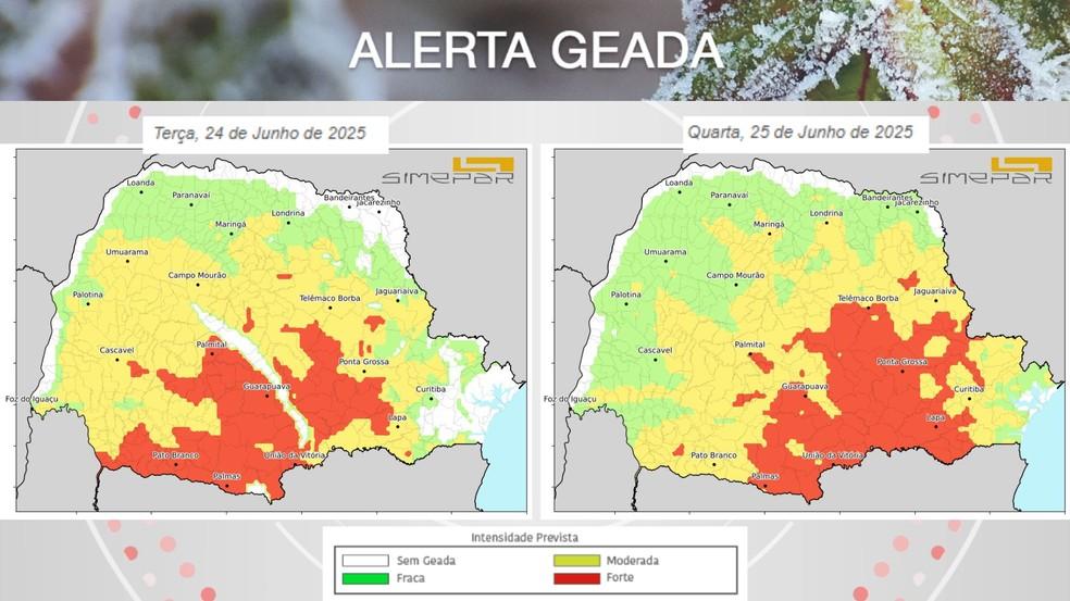 Simepar alerta para geadas no Paraná