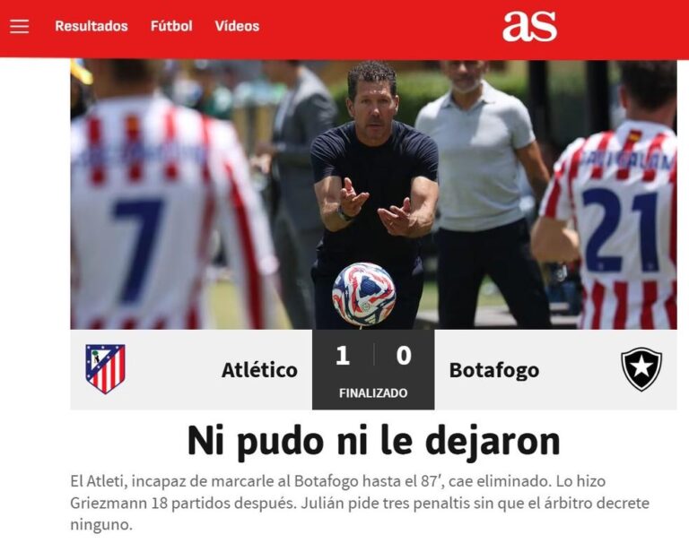 Botafogo avança no Mundial de Clubes apesar da derrota para o Atlético de Madrid