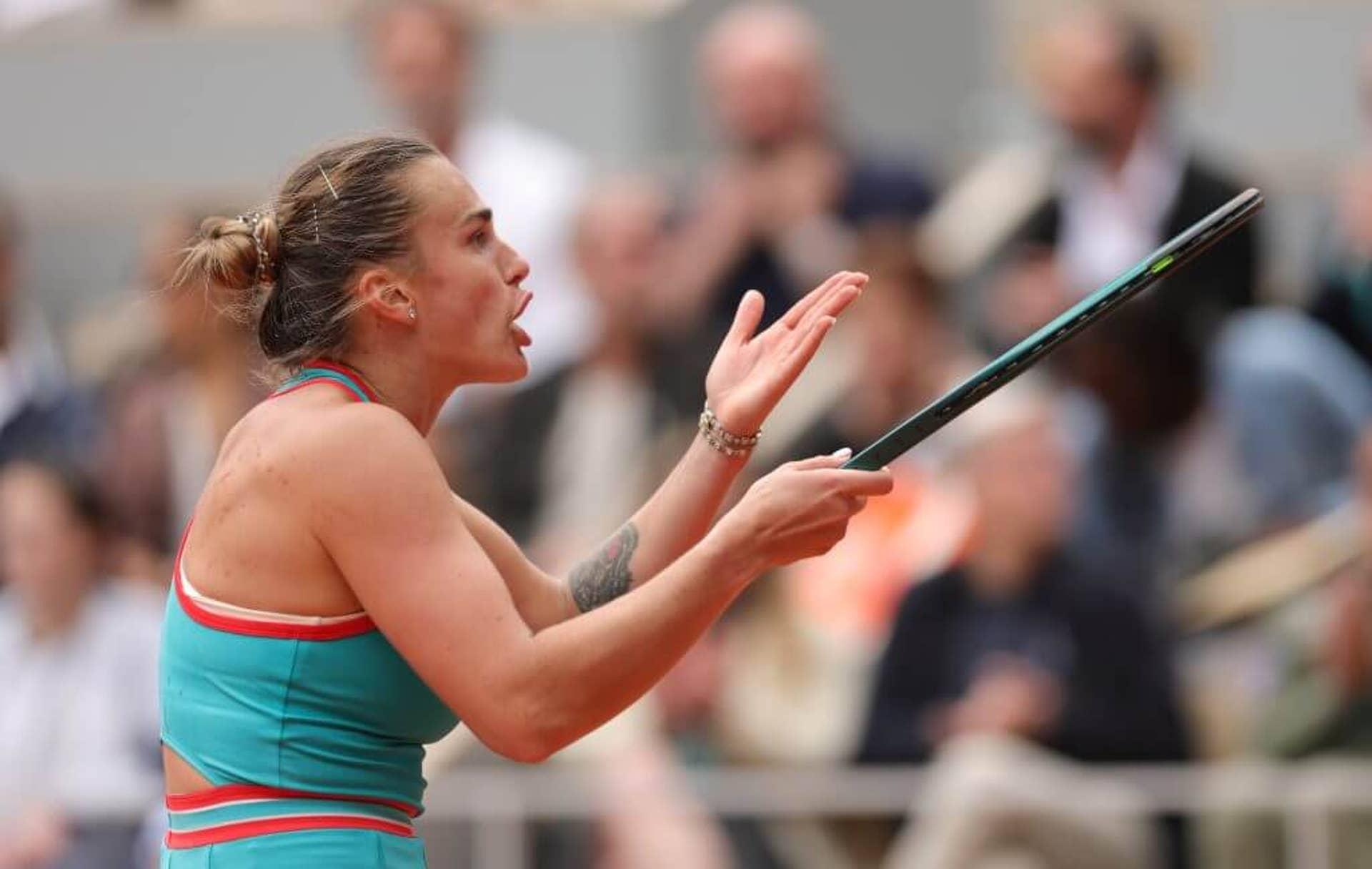 Aryna Sabalenka durante a final de Roland Garros