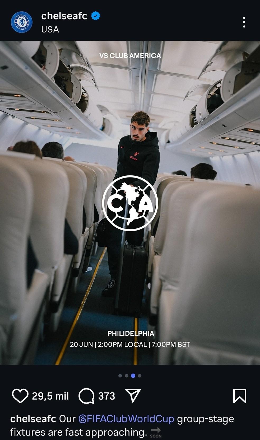 Chelsea confunde Flamengo com América-MÉX em post da Copa de Clubes