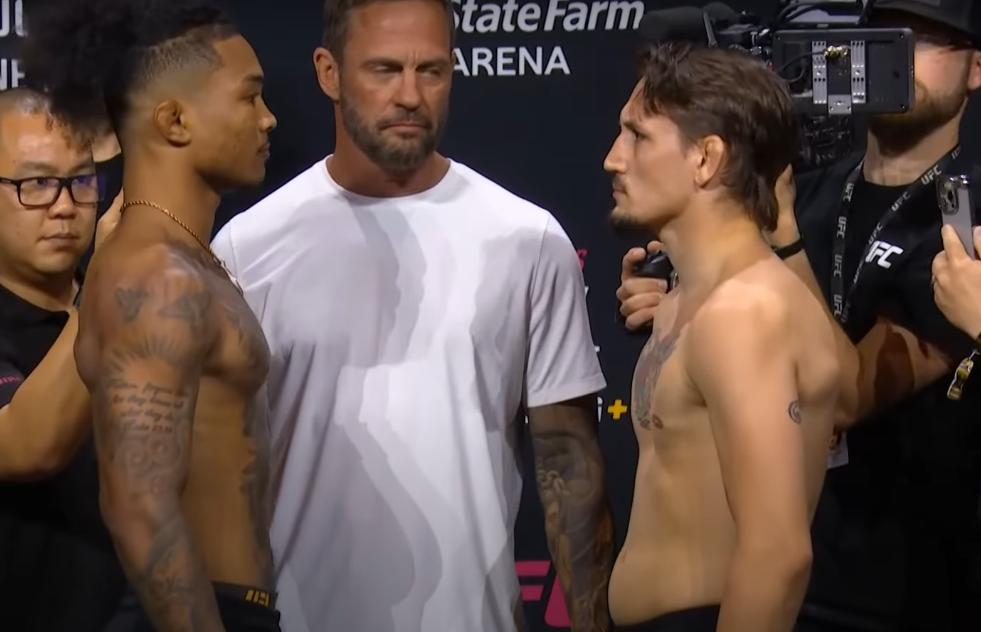 Malcolm Wellmaker durante a luta contra Kris Moutinho no UFC Atlanta.
