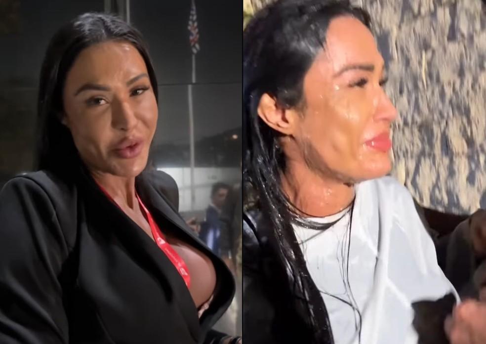 Gracyanne Barbosa é batizada em culto de Pablo Marçal