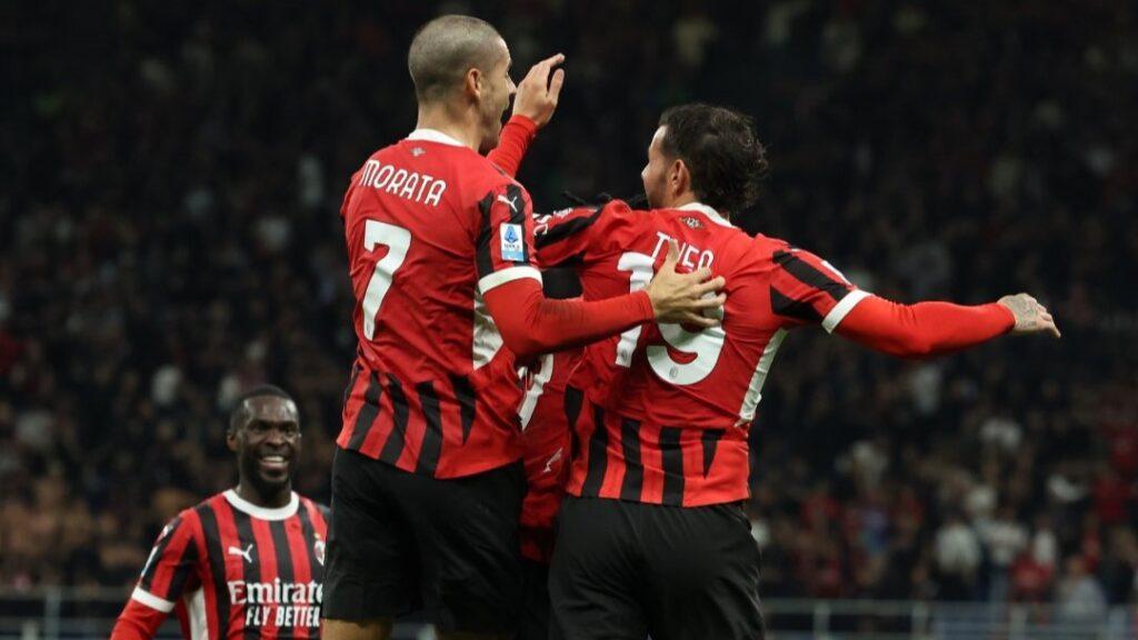 Álvaro Morata e Theo Hernández no AC Milan