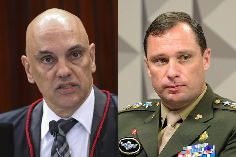 O ministro Alexandre de Moraes do STF e Mauro Cid