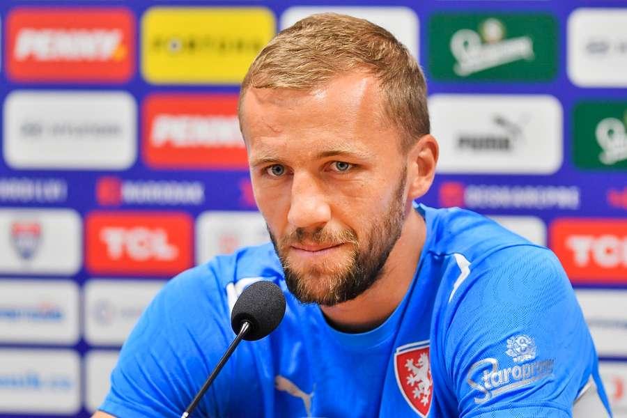 Soucek na conferência de imprensa