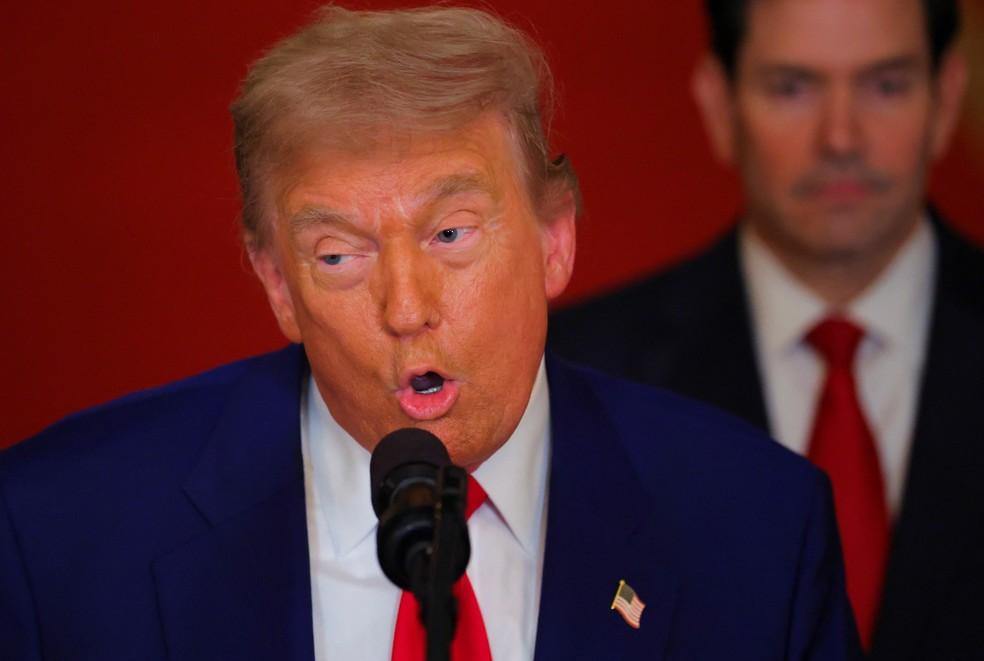 Donald Trump em pronunciamento na Casa Branca