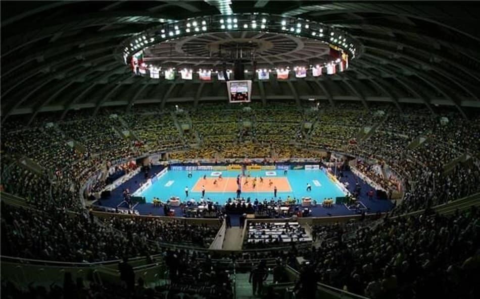 Ginásio do Maracanãzinho durante eventos de Vôlei