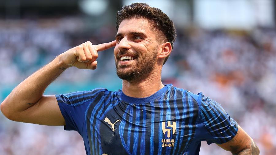 Rúben Neves comemora gol marcado pelo Al-Hilal contra o Real Madrid no Mundial.
