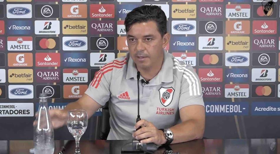 Marcelo Gallardo durante a entrevista coletiva