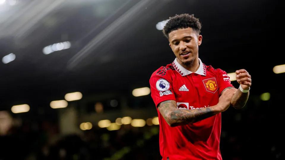 Sancho em ação pelo Manchester United