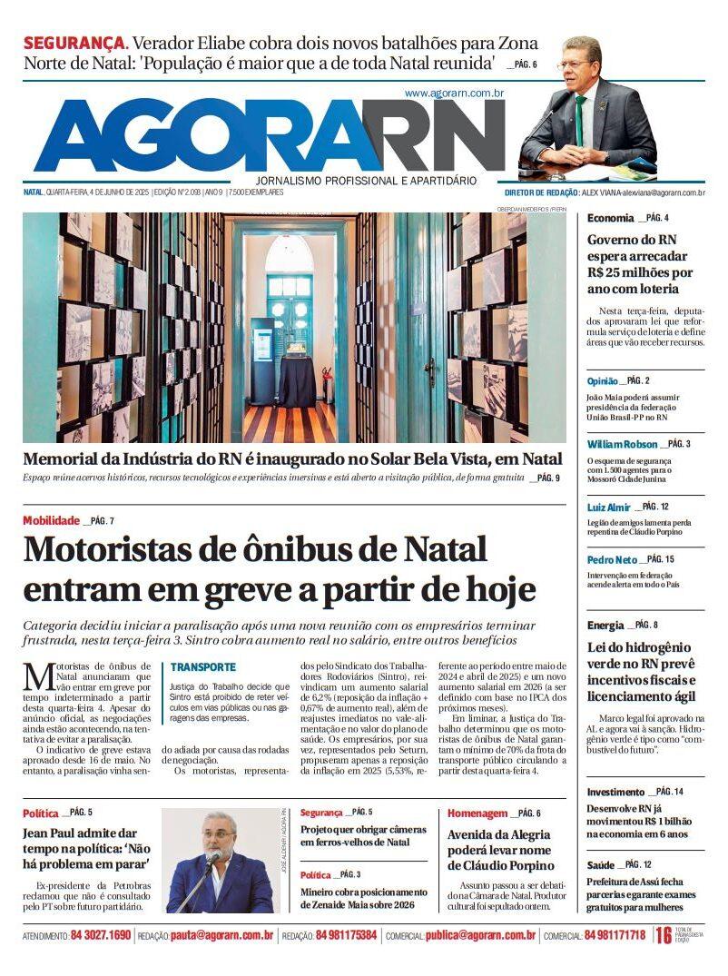 Jornal sobre greve de ônibus