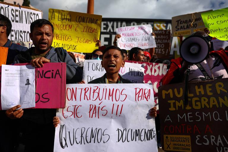 Protesto sobre direitos dos imigrantes