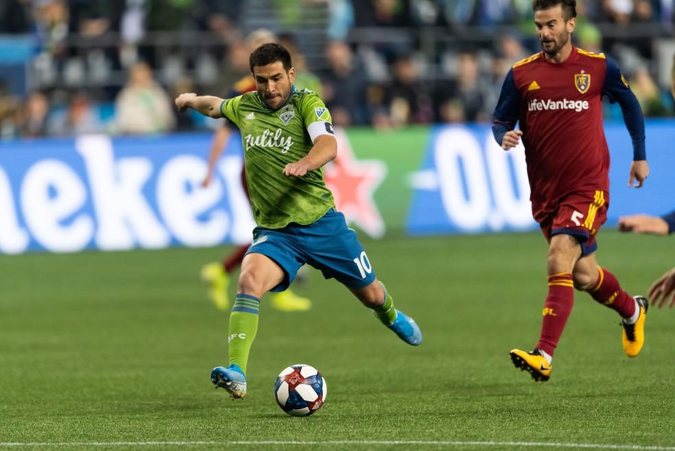 Lodeiro com a camisa do Seattle Sounders em 2019