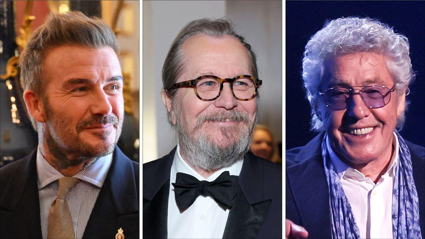 David Beckham, Gary Oldman e Roger Daltrey