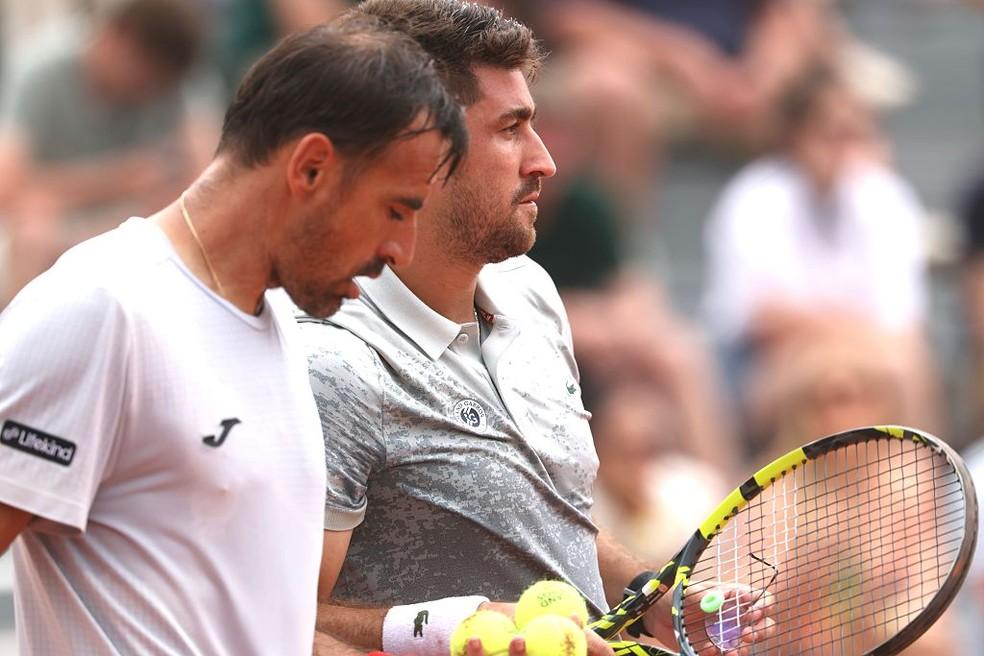 Orlando Luz e Ivan Dodig em Roland Garros