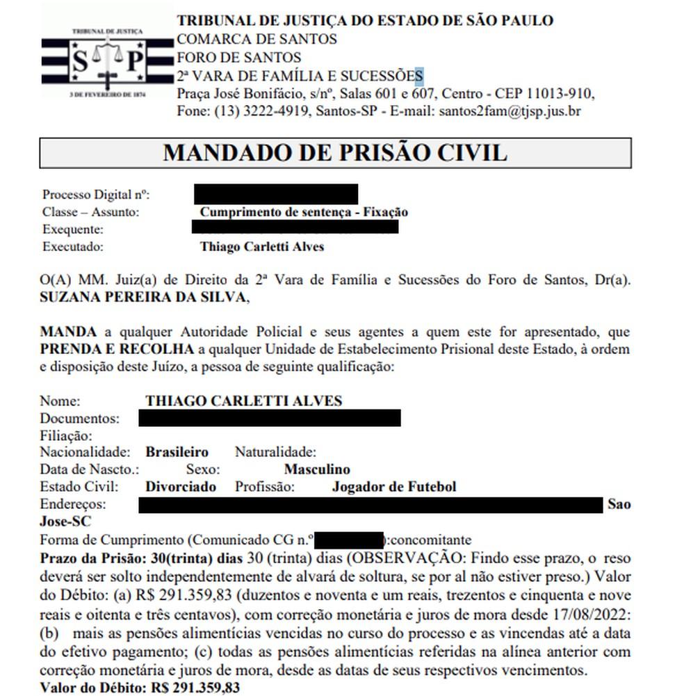 Pedido de prisão de Thiago Carleto