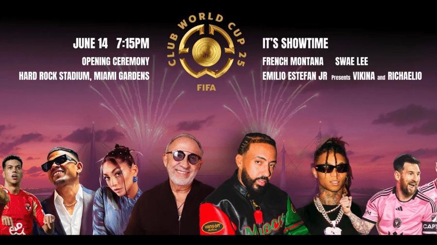 Show de abertura do Mundial terá rap e música latina.