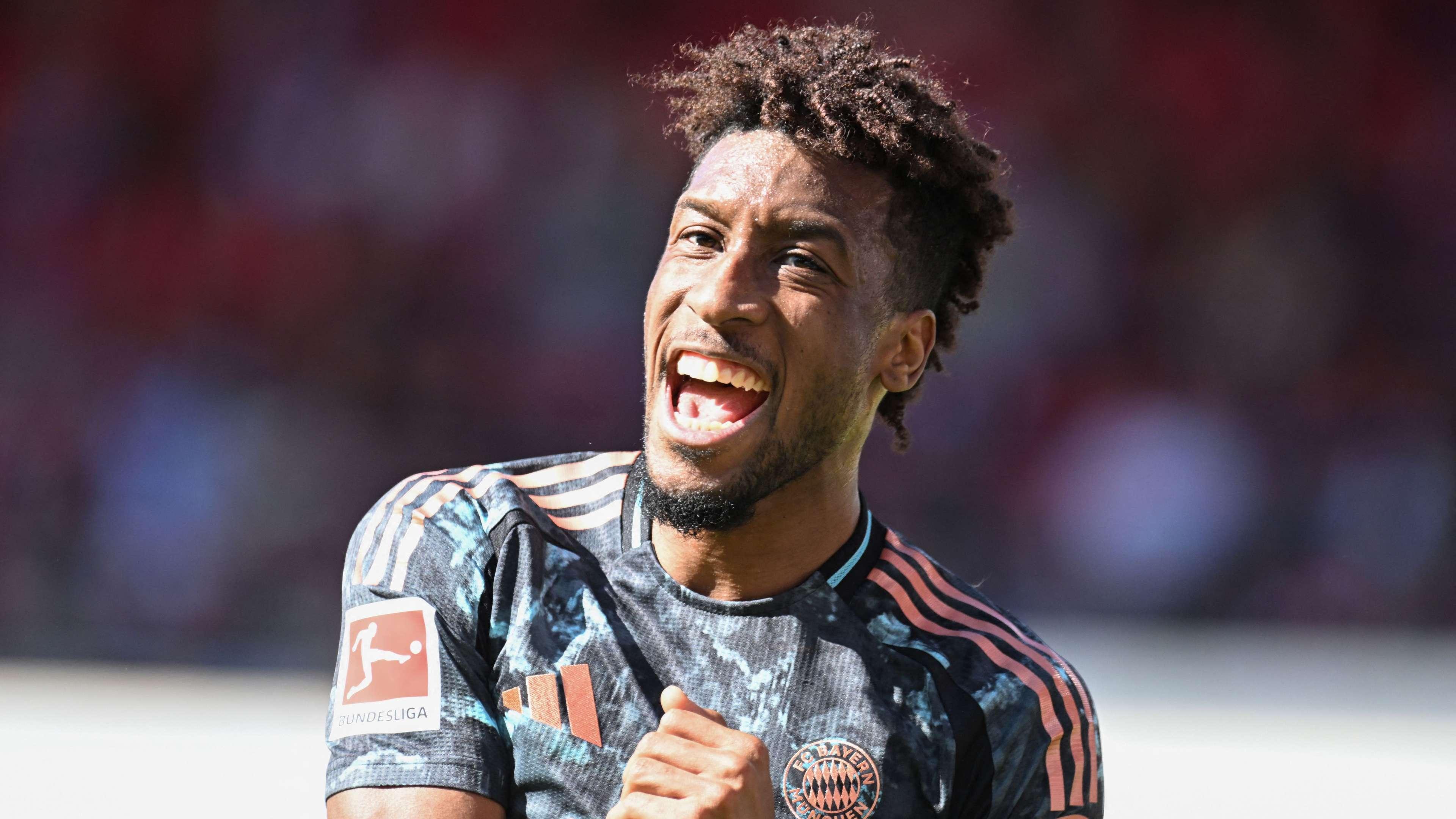 Kingsley Coman durante a partida entre Heidenheim e Bayern de Munique